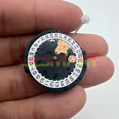 Sunon PE48 quartz watch movement with 2 hands, date at 3 o'clock, and small second at 6 position
