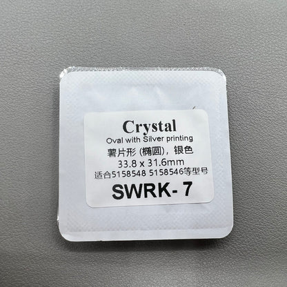 Colorful mineral crystal watch glass for SWA 5158548, durable and scratch-resistant accessory.