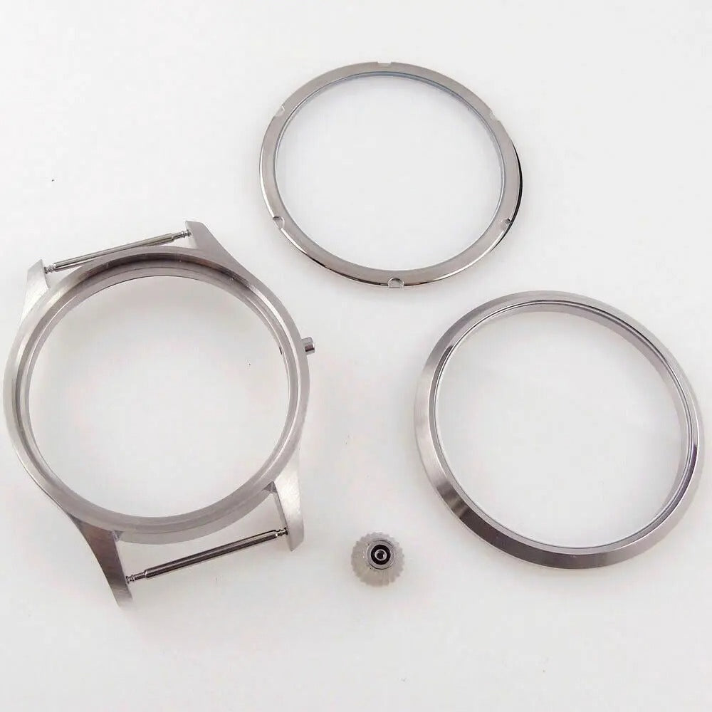 Brushed 42mm Sapphire Glass 316L PVD Watch Case fit Seagull ST3600 6497 6498