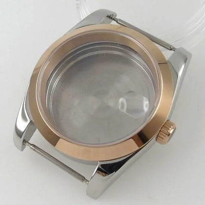 36mm Sapphire Glass Rose Golden Two Tone Watch Case fit NH35 NH36 NH38