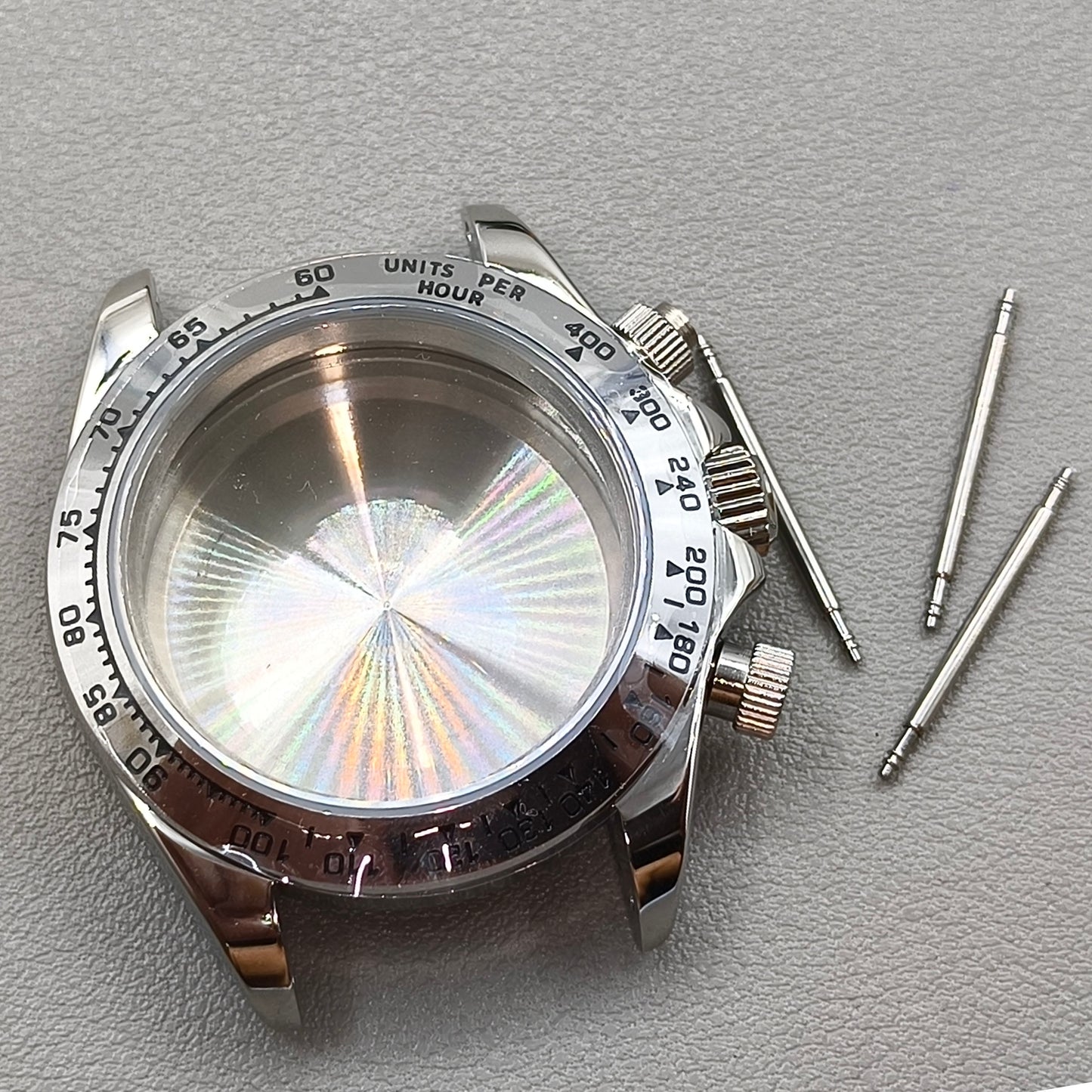 Mens Daytona 40mm Watch Steel Case for Daytona VK63 VK64 Case Fits 20mm Strap