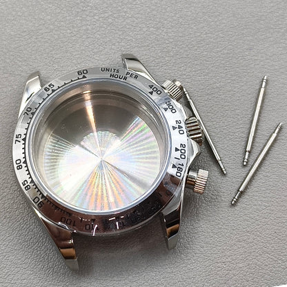 Mens Daytona 40mm Watch Steel Case for Daytona VK63 VK64 Case Fits 20mm Strap