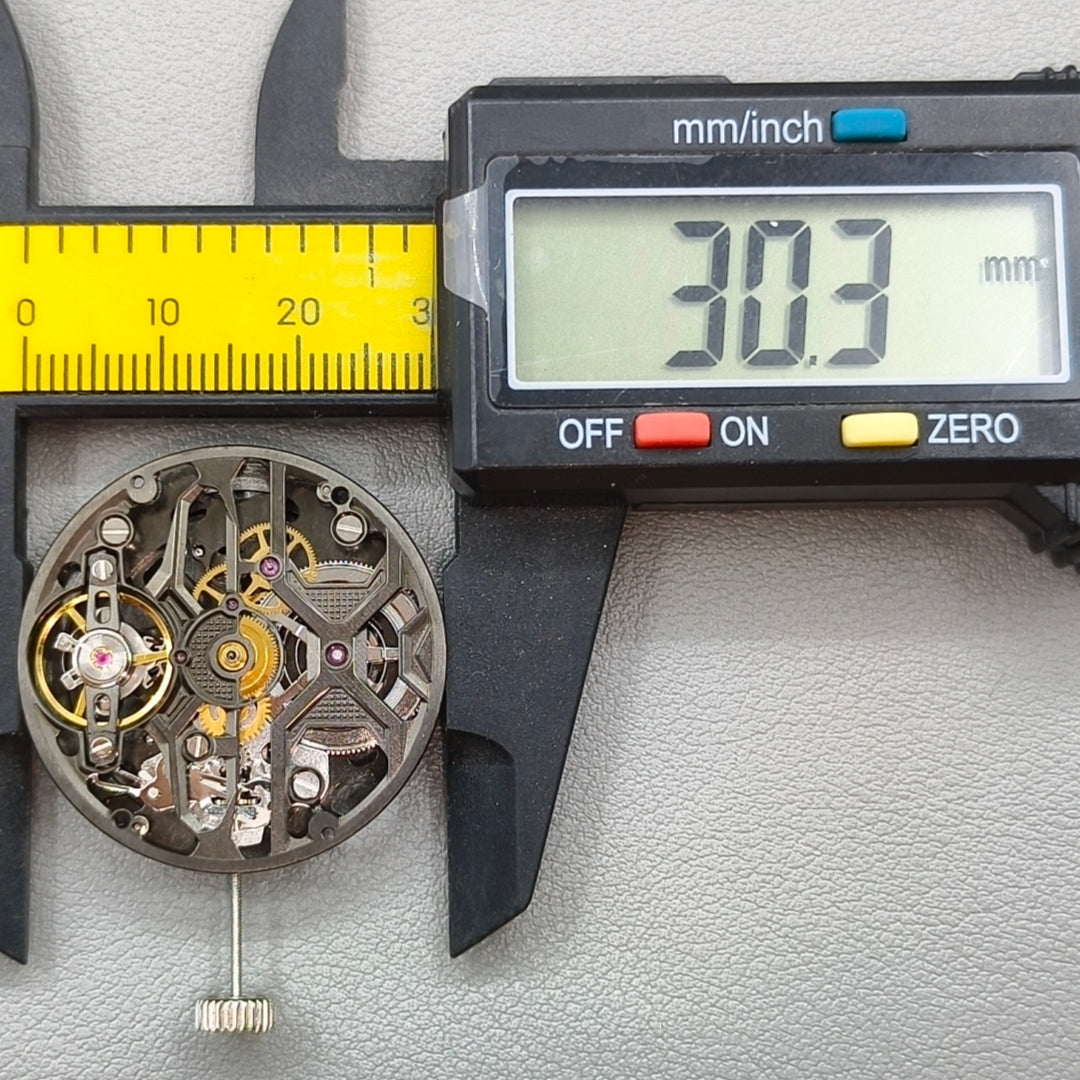Hangzhou Black 1A05A Carved Hollow Automatic Mechanical Movement 3 Hands