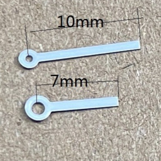 White painted 7x10mm watch hands for Ronda 763, 762, 751, 1062, 1063 movements.