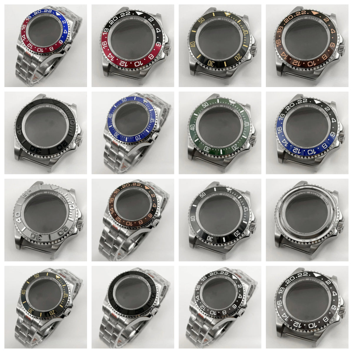 44mm Watch Case for Deep SEA Style for NH34 NH35 NH36 Rotating Bezel Solid Back