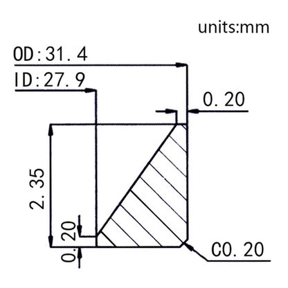 31.4mm*27.9mm*2.35mm Black Metal Chapter Ring Watch Repair Part