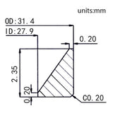 31.4mm*27.9mm*2.35mm Black Metal Chapter Ring Watch Repair Part