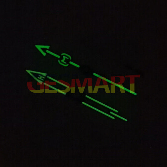 Fashion green luminous watch hands with color block trim, compatible with NH35/NH36/4R/7S movements, quality brand design.