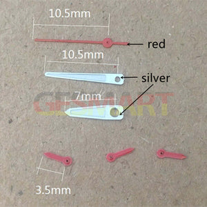 10.5mm Silver Trim Green Lume Watch Hands for Miyota OS10 OS20 OS60 OS80