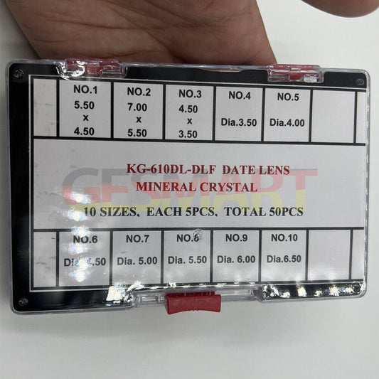 Loupe ronde rectangulaire à bulles minérales avec fenêtre de date pour cristal de montre
