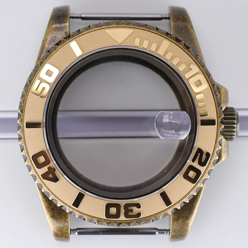 40mm Bronze SUB Watch Case Bezel For NH35/36 GMT NH34/38 4R36 Sapphire Crystal