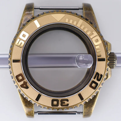 40mm Bronze SUB Watch Case Bezel For NH35/36 GMT NH34/38 4R36 Sapphire Crystal