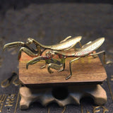 Solid Copper Mantis Trinket Hand Carved Bronze Model Figurines