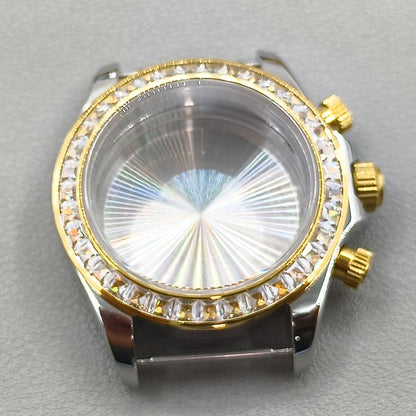 Personalized 39.3mm Stainless Steel Watch Case DTN Diamond Bezel for VK63