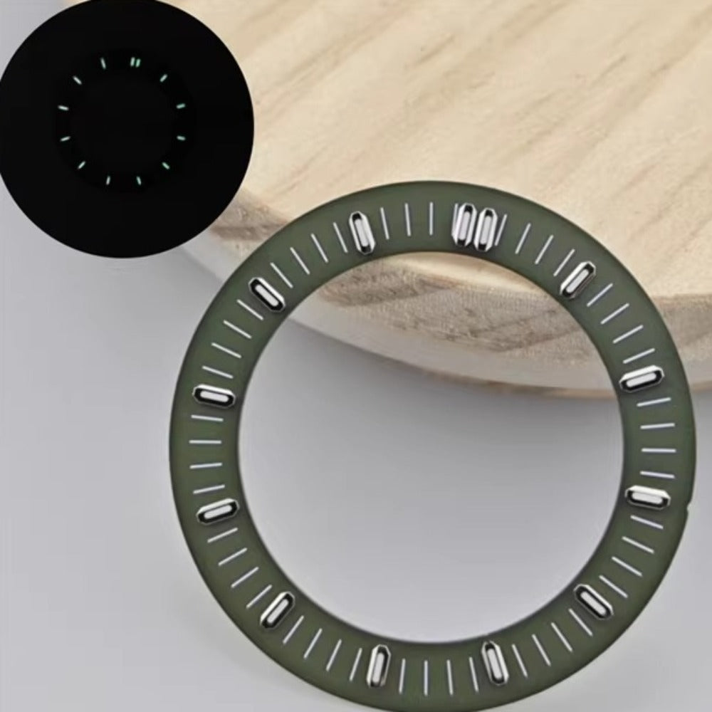 Olive Drab 31mm watch dial with hollow green lume for NH70/NH35/NH36, by APP Oak Tree