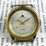 38mm TAIHANG Manual Mechanical Watch 3 Hands Silver Dial Round Case 17 Jews