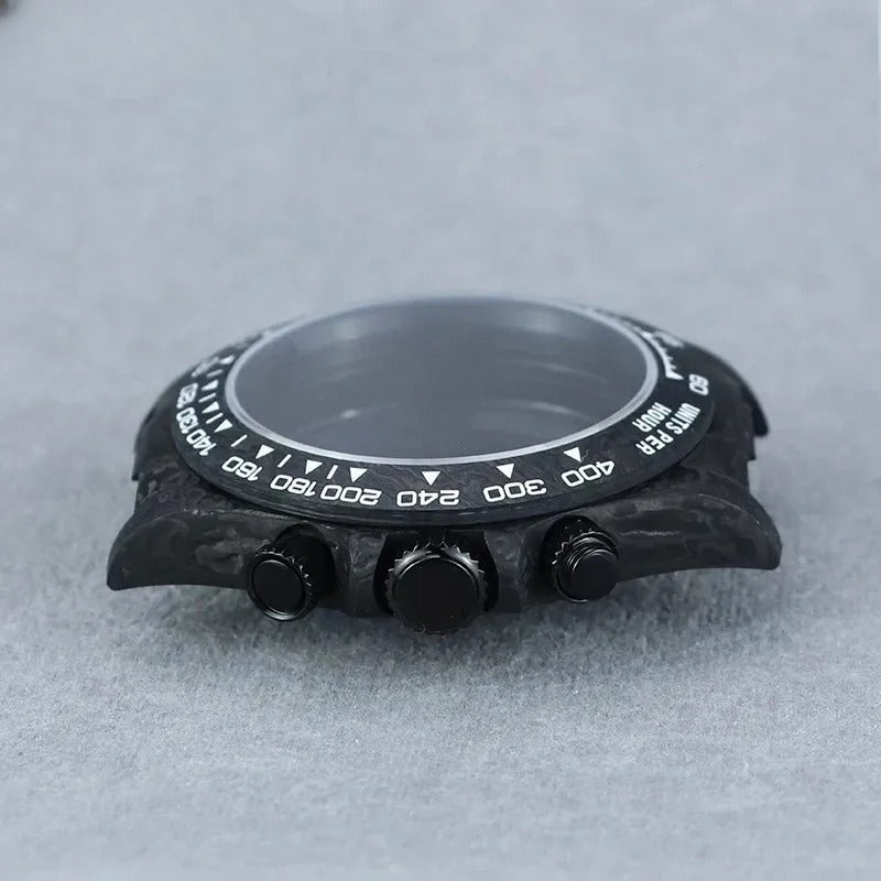VK63/4130 Carbon Fiber Watch Case 38mm Carbon Fiber Bezel Sapphire Glass