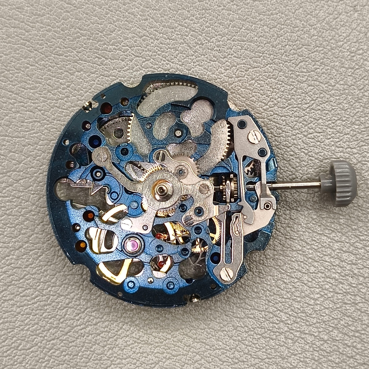 Japan Miyota 8N24 Blue+Silver Hollow Automatic Mechanical Movement