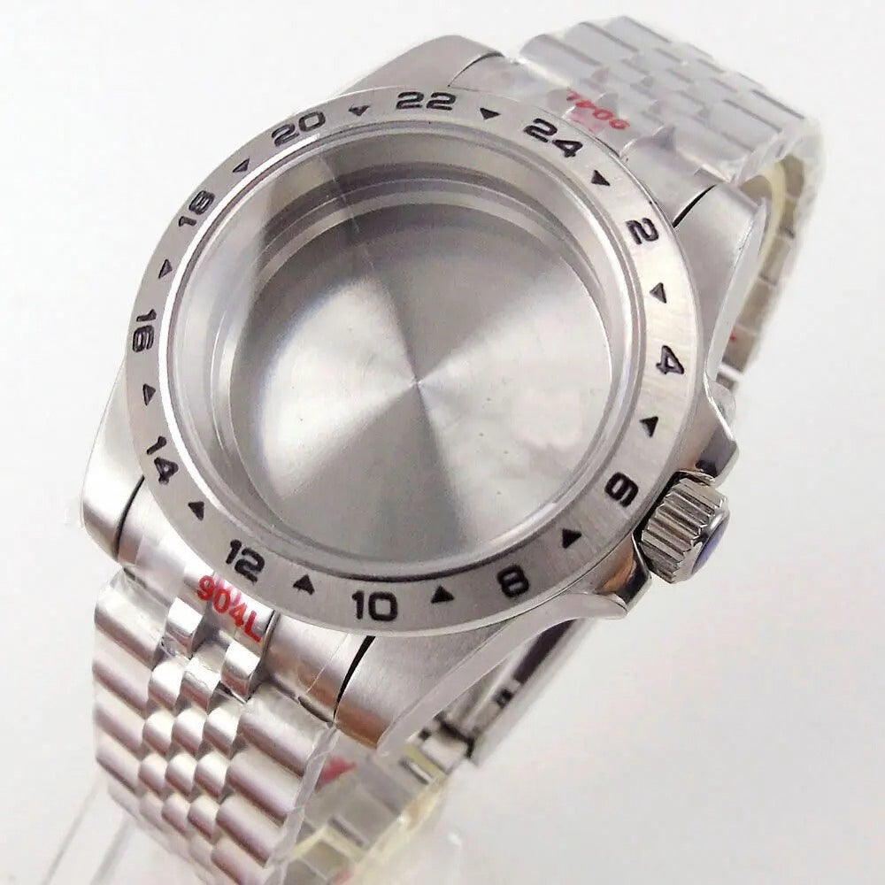 39mm GMT Bezel Sapphire Watch Case Fit NH34/35/36 PT5000 Miyota 8215 2836 2813