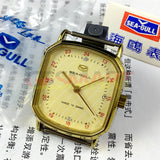 28mm Seagull Manual Mechanical Ladies Watch Golden Square Case Golden Nail