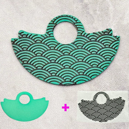 Mint Green Background Black Wave Up Slice Rotor Oscillating Weight for NH35
