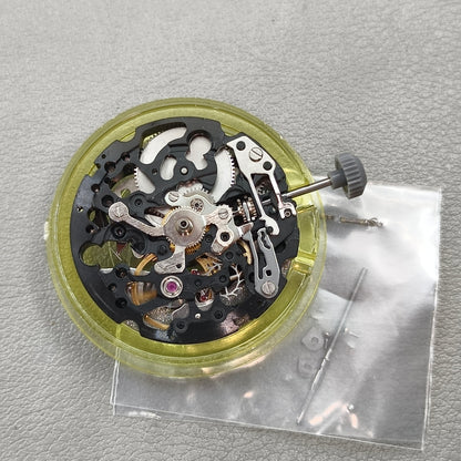 Japan Miyota Black+Silver Hollow 8N24 Automatic Mechanical Movement