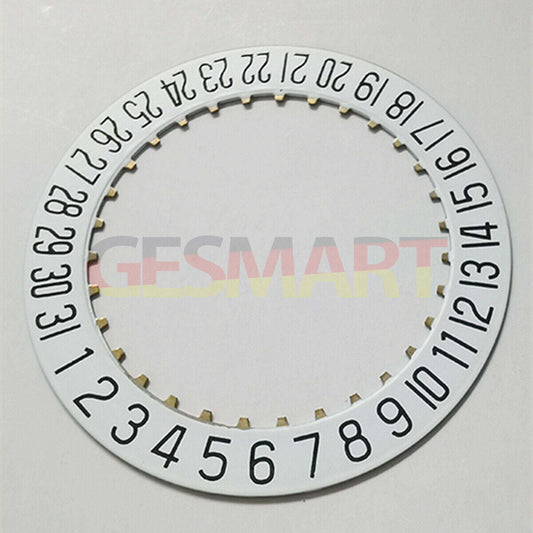 White date wheel overlay for ETA2824 movement with date window at 6 o'clock - generic watch accessory.