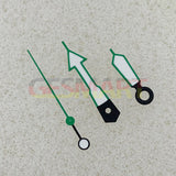 Arrow Shape Green Trim Green Luminous Watch Hands for NH35/NH36/4R/7S Movement