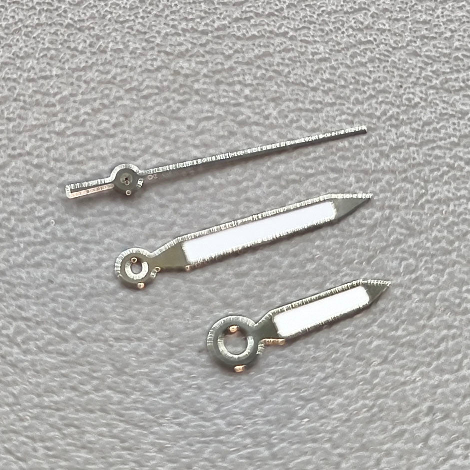 2 Sets Green Lume Silver Trim Arrow Shape Watch Hands for Miyota 1M12 Movement