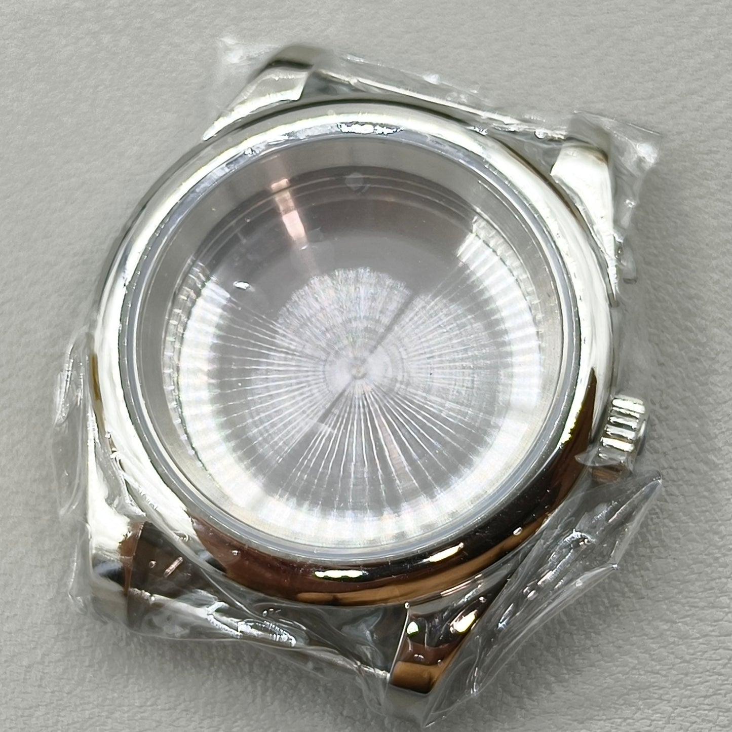 39MM Watch Case Sapphire Glass Oyster Solid Back for Miyota 8215 8205 Movement