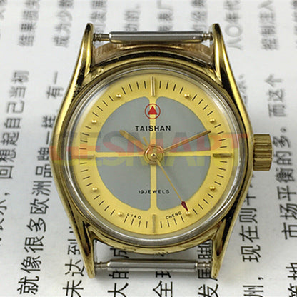 1. Liaocheng TAISHAN 27mm manual mechanical lady watch with gold nails and three hands.  