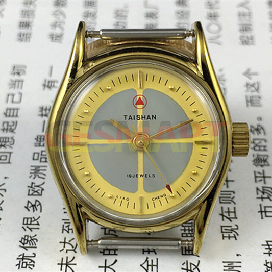 1. Liaocheng TAISHAN 27mm manual mechanical lady watch with gold nails and three hands.  
