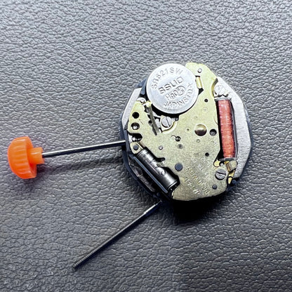 Japan Miyota 6L02 quartz watch movement with double calendar, three hands, date @6, precision timing component.