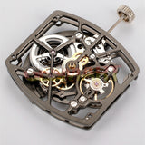 Asian HZ1C00D Silver/Black Hollow Barrel Shape Automatic Mechanical Movement