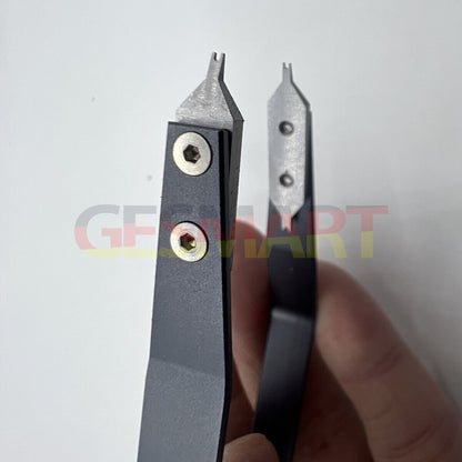 Precision stainless steel 7825 V type watch spring bar tweezers, ideal for delicate watch repair tasks.