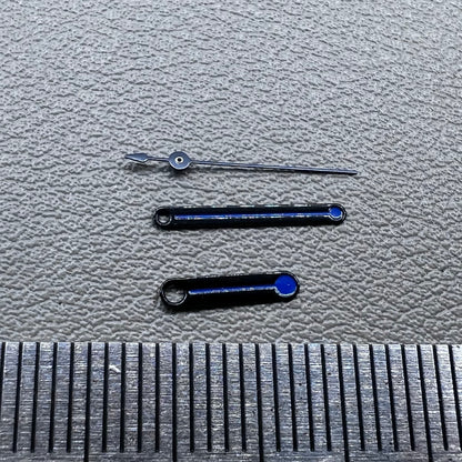 2 Sets Round Tip Black Trim Blue Painted Watch Hands for Ronda 515 Movement