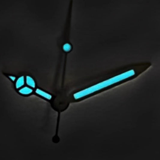 17mm C3 Super Blue Lume watch hands for NH35 series, enhancing visibility with Seiko?s luminescent design.