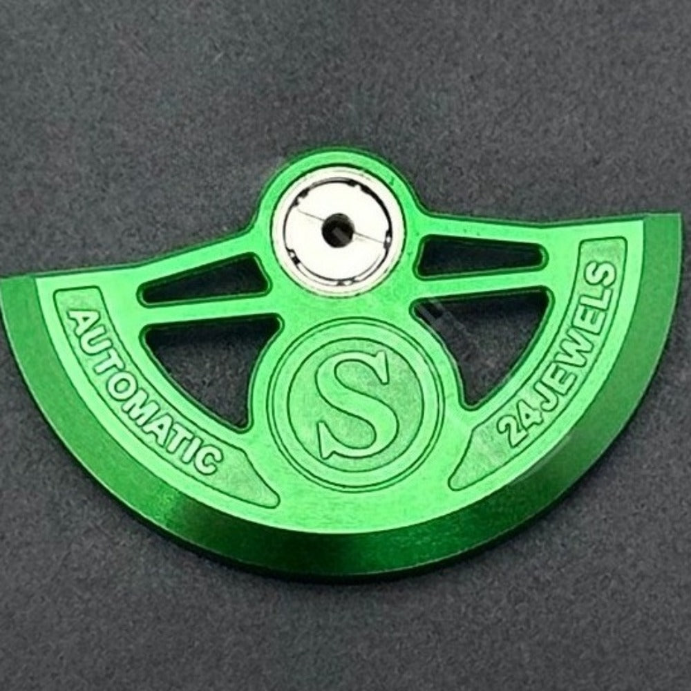 Modified Green Hollow S Carved Rotor Oscillating Weight for NH35 NH36 Movement