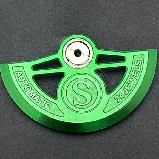 Modified Green Hollow S Carved Rotor Oscillating Weight for NH35 NH36 Movement