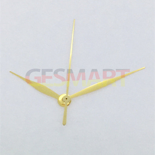 Golden polished long watch hands set by NO Lume, compatible with Asian 8215/2813/8205 movements.