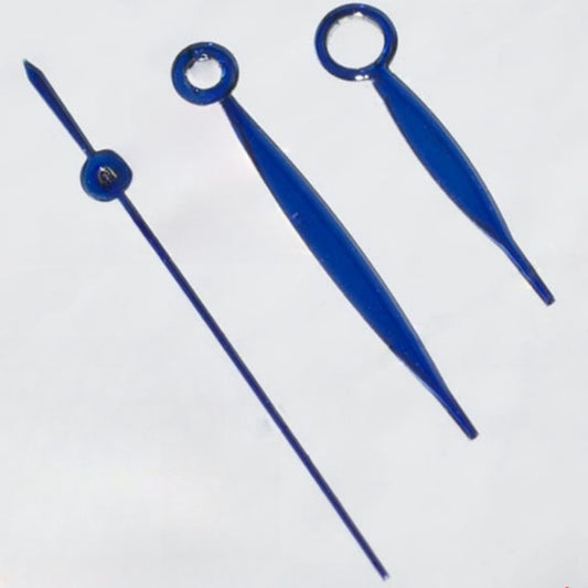 17.5mm blue 3-hand watch hands compatible with ETA2836 2824 2892A2 movements, precision fit.