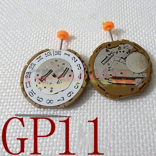 Miyota GP11 Japan quartz movement close-up for precise watch accessory functionality.