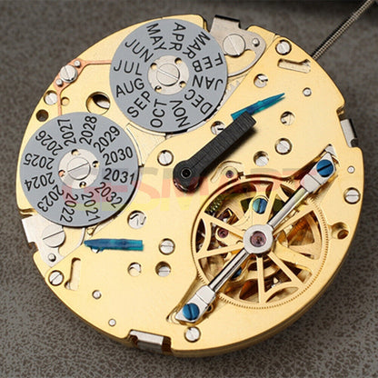 Mouvement mécanique automatique à calendrier perpétuel multifonctionnel doré de Shanghai