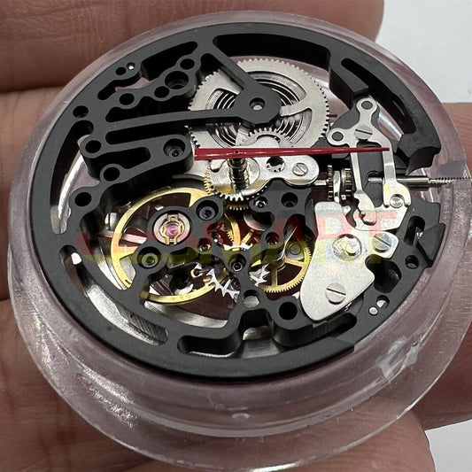 Montre squelette mécanique automatique Seagull TY2809 noire fabriquée en Chine 