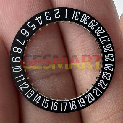 Swiss Made black date disk wheel for ETA2824 watches, date display at 6 o'clock position.