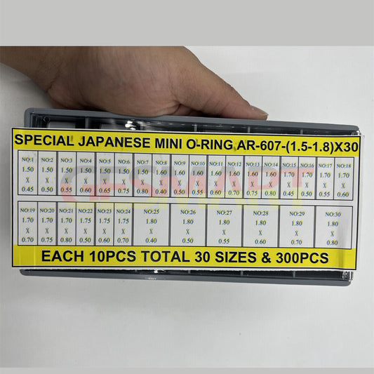 300pcs Japan waterproof mini O-rings kit, 30 sizes 1.5-1.8mm for watch crown seal replacement