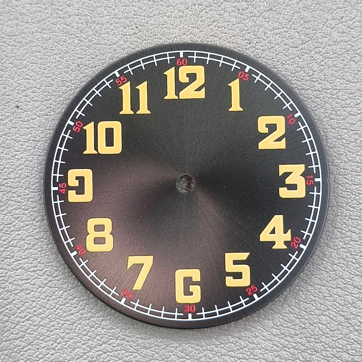 33.8mm Green Lume Black Pilot Numberal Yellow Font Watch Dial for NH35 Movement
