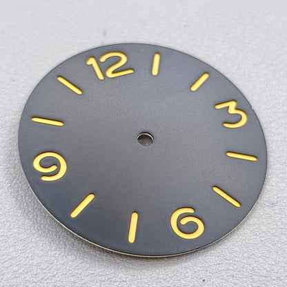 39mm Green Luminous Numberal Watch Dial Suitable for ETA 6497/6498 Movement