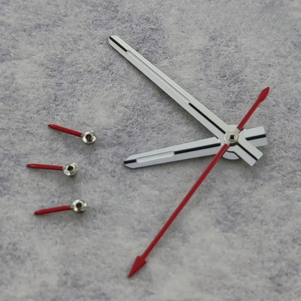Silver Red 6 Pins Watch Hands Green Luminous For VK63 VK64 Quartz Movement