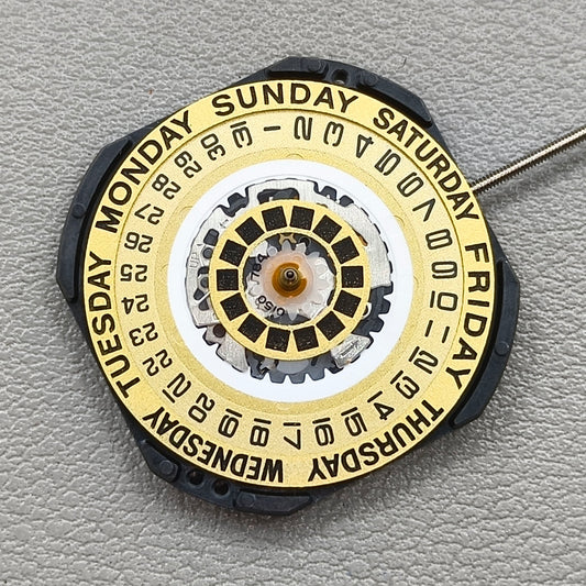Japan Hattori Epson TMI VX44 VX44E Quartz Movement Golden Dial Date@3